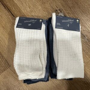 2 3 packs of Universal Thread cream and Blue Crew Socks (6 pairs total!)
